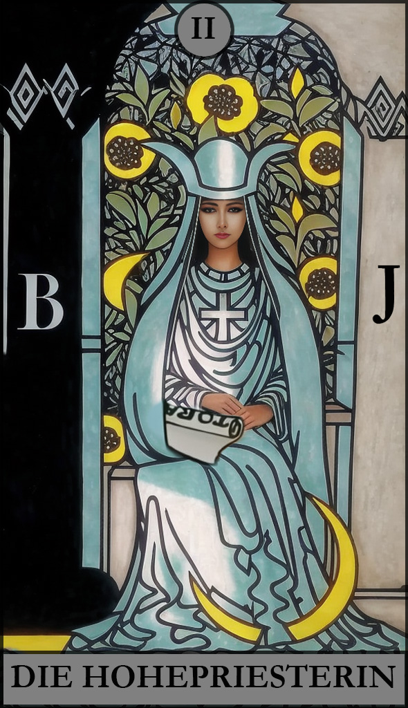 Hauptansicht des 'Die Hohepriesterin' Tarot-Karten