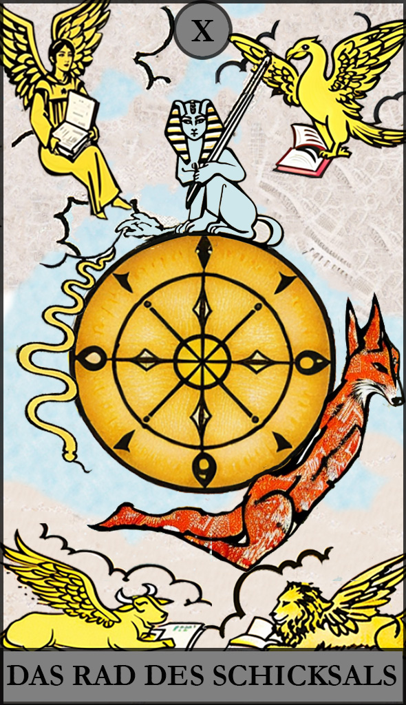 Hauptansicht des "Das Rad des Schicksals" Tarot-Karten