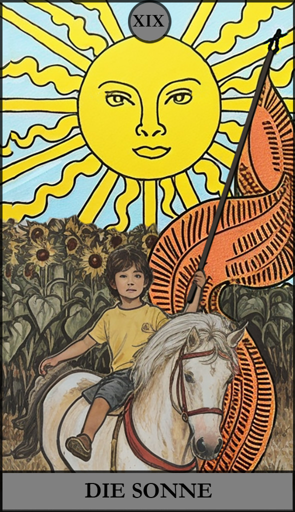 Hauptansicht des "Die Sonne" Tarot-Karten